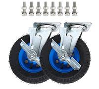 Furniture casters, Set of 2 Industrial Heavy Duty Caster, 8in/10in， with Brakes, for Furniture Table Trolley Garage(Brake,Ø200mm/8in)
