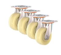 Furniture casters, Set of 4, with Brakes, Fixed Mute Castors, Double Ball Bearing, 4'' 5'' 6'' 8'', for Hand Tru(Swivel,150mm)