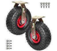 Furniture casters, Swivel Caster Wheel, Highly-Elastic, with Side Brakes, Screws, Directional Trolley Transport(Fixed,200mm/8in)
