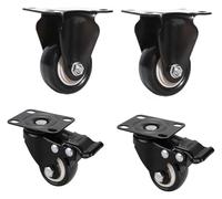 Furniture Casters Wheels - Industrial Castors with Safety Dual Locking and No Noise Wheels, 1.5 Inch Size