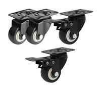 Furniture Casters Wheels, Rubber Swivel Rollers, 4 Pack, 40mm, 50mm, 60mm, 75mm, 100mm, 125mm, Lockable/Non-Lockable, Durable, Noise-Free, Heavy Duty, 100mm (3.94")
