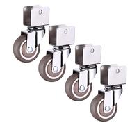 Furniture Casters With U-shaped Brackets, Rubber Swivel Castors, Replacement Casters Wheels for Trolleys/Cribs/Flower Stands, Swivel Casters With Brakes, 4 Pcs,4Nobrakes-32mm/U18