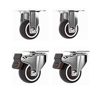 Furniture CastersSmall Rubber CasterHeavy Duty CastersWith Brake Rubber Silent And Does Not Wear The Bottom Plate Thickened Steel Bracket(Fixed*2+brake*22.5in)