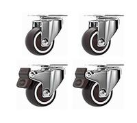 Furniture CastersSmall Rubber CasterHeavy Duty CastersWith Brake Rubber Silent And Does Not Wear The Bottom Plate Thickened Steel Bracket(Rotation*2+brake*21.4in)