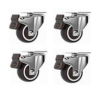 Furniture CastersSmall Rubber CasterHeavy Duty CastersWith Brake Rubber Silent And Does Not Wear The Bottom Plate Thickened Steel Bracket(Brake*42in)