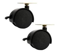 Furniture Castor, 2 Inch Nylon Straps Mounting Plate Swivel Castor, 200Kg Heavy Duty Castors with Brakes, Wear Resistant/Mute Castors Casters(Brake,2-Pack)