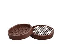 Furniture Castor Cups 4 PCS with Suction Cup Furniture Coasters Silicone Non Slip Rubber Caster Cups Anti Displacement Furniture Wheel Stoppers(Brown-Round)