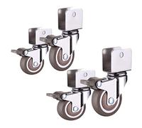 Furniture castors, 4PCS,Heavy Duty Caster, 360 Degree Swivel Castors with Brake, Cart Furniture Replacement Roller, for Cots(1.5inch(20mm))