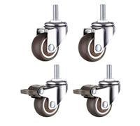 Furniture Castors 4pcs Stem Casters Office Chairs Wheels For Heavy Furniture Rotary Castor Wheel Bed Cabinet Table(2pc swivel 2pc brake,1inch)