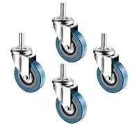 Furniture Castors (Set Of 4) 2.5in 3in Heavy Duty Swivel Stem Wheel With M10/M12*30mm Threaded Stem Locking Casters Moving Silent Shock Absorption Swivel Caster Wheel