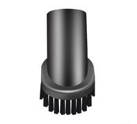 Furniture cleaning vacuum nozzle with 35mm round suction brush and horse hair bristles, made of sturdy plastic, designed for efficient dust and debris removal on various surfaces