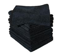 Furniture Clinic Black Microfibre Cloth (10 Pack) - Streak & Lint Free Multipurpose Cleaning Cloths - Absorbent, Reusable & Washable - Use on Glass Surfaces - For Furniture, Kitchen & Car - 25 x 20 cm