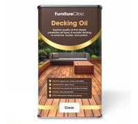 Furniture Clinic Decking Oil 5L - Enhance & Nourish Wood - Clear Protection Treatment for Wooden Deck - Outdoor Sealer, Preserver & UV Weather Protector