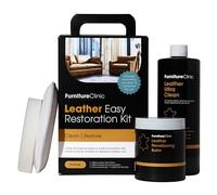 Furniture Clinic Easy Leather Restoration Kit (Medium Brown) | Includes Recolouring Balm, Ultra Clean, Sponge & Cloth for Furniture, Car Seats, Shoes & Bags