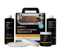 Furniture Clinic Leather Complete Restoration Kit (Red) - Contains Leather Recolouring Balm, Protection Cream, Cleaner, Sponge and Applicator - Restore and Repair Sofas, Chairs, Car Seats