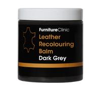 Furniture Clinic Leather Recolouring Balm - Leather Colour Restorer for Sofas, Leather Colour Repair for Faded & Scratched Leather Upholstery, Car Seats, Shoes and Clothing - 16 Colours (Dark Grey)
