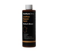Furniture Clinic Leather Repair Paint & Dye | Self Seal Colourant for Quick and Easy Leather Repair | Suitable for Sofas, Car Seat, Shoes, Handbag, and More - Medium Brown, 250ml