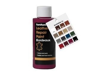 Furniture Clinic Leather Repair Paint & Dye | Self Seal Colourant for Quick and Easy Leather Repair | Suitable for Sofas, Car Seat, Shoes, Handbag, and More - Bordeaux, 50ml
