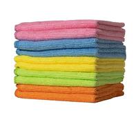 Furniture Clinic Microfibre Cloth (Coloured 10 Pack) - Streak & Lint Free Multipurpose Cleaning Cloths - Absorbent, Reusable & Washable - Use on Glass Surfaces - For Furniture, Kitchen & Car - 25x20cm