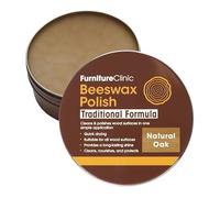 Furniture Clinic Natural Oak Coloured Beeswax Polish for Wood & Furniture - 200ml - (Package may vary)
