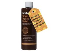 Furniture Clinic Natural Wood Wax & Polish - Beeswax Polish for Wood With Added Orange Oil & Carnauba Wax - Clear Finish for Finished & Unfinished Wood - Polish For Furniture & More - 250ml