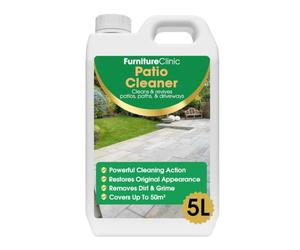 Furniture Clinic Patio Cleaner - Remover for Dirt & Stains - Use on Outdoor Garden Paving, Patios, Paths & Driveway - Clean & Revive Stone, Porcelain & Brick Floor Treatment - 5 Litre