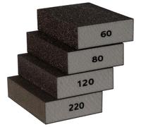 Furniture Clinic Sanding Block - Pack of 4 Wet & Dry Sanding Sponges (Coarse 60 / Medium 80 / Fine 120 / Superfine 220) - Abrasive Grit Sandpaper Blocks for Wood, Walls & Ceilings