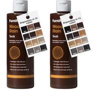 Furniture Clinic Wood Stain (Teak) - Fast Drying, Highly Concentrated, and Easy-to-Apply Wood Stain for All Indoor & Outdoor Wood - Water Based & Non-Toxic - 250ml (Pack of 2)