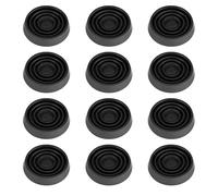 Furniture Coasters, 1.5X1.5 Rubber Caster Cups Non Slip Furniture Pads Non Skid Furnitures Grippers Anti Slide Floor Protector for Bed Couch Table Chair Stoppers (Black, 12 Pack)