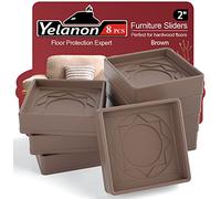 Furniture Coasters 8 Pcs 2” Furniture Caster Cups Non Slip Furniture Pads Hardwoods Floors Non Skid Furniture Grippers, Rubber Furniture Feet, Anti Slide Floor Protector for Bed Couch Stoppers Brown