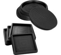 Furniture Coasters Cups, Non Slip Chair Leg Feet Caps, Rubber Furniture Feet Caster Cups, Floor Protectors (Square and Circle) for Carpet Floors Piano Sofa 8 Pcs