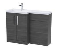 Furniture Combination Vanity Basin and WC Unit Left Hand - 1100mm x 390mm - Anthracite