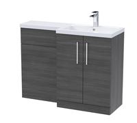 Furniture Combination Vanity Basin and WC Unit Right Hand - 1100mm x 390mm - Anthracite