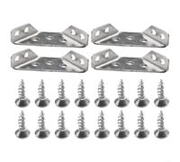 Furniture Corner Connector Set 4pcs Stainless Steel Triangle Brackets to Reinforce Right Angle Joints on Cabinets Shelves (S)