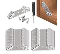 Furniture Corner Connector Triangle Corner Brace, Universal Stainless Steel Corner Connector Bracket Metal Trapeziform Shelf Joint Fastener Support for Shelves, Cabinets, Tables and Chairs (40 Pcs)