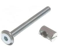 Furniture Cot Bed Bolt Allen Head with Barrel Nuts (12, Zinc Plated, 60mm)