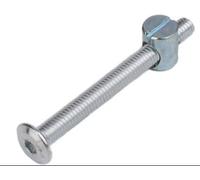 Furniture Cot Bed Bolt Allen Head With Barrel Nuts (4, Zinc Plated, 60mm)