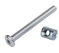 Furniture Cot Bed Bolt Allen Head with Barrel Nuts (5, Zinc Plated, 60mm)