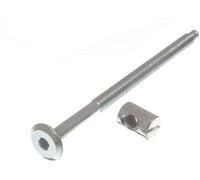 Furniture Cot Bed Bolt Allen Head with Barrel Nuts 6MM M6 X 100MM ZP (4, Zinc Plated, 100mm)