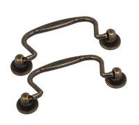 Furniture Cupboard Metal Retro Style Pull Handles Bronze 80mm Hole Distance 2pcs