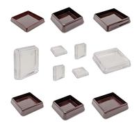 Furniture Cups. Carpet Protectors for Square Furniture Legs. Made in Germany (Clear, 50mm x 50mm - See second image before ordering this size, Pack of 8)