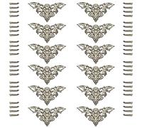 Furniture Decorative Edge Cover Antique Metal Carved Corner Protector for Jewelry Box, Album, Book, Cabinet, Desk etc. 12pcs Silver