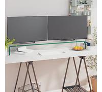 Furniture,Entertainment Centres & TV Stands,TV Stand/Monitor Riser Glass Clear 110x30x13 cm