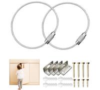 Furniture Fall Preventer, Wall s Kids Proofing, Metal Safety Straps Dresser Wall Safety, Adjustable Child Secure Wall Straps for Drawer