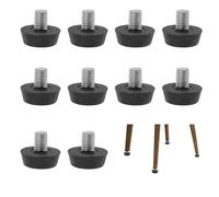 Furniture Feet 10 Pcs Rubber Feet for Garden Furniture M8 X 10 X 23mm Adjustable Glide Levelling Feet Heavy Duty Leveling Feets Screw on for Table Cabinets Chairs Bar Stool Desk Dresser Wood Legs