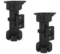 vidaXL Furniture Feet Adjustable 12 pcs Black 46 x 46 x 128 mm PP
