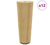 vidaXL Furniture Feet 12 pcs Brown Ã 44 x 100 mm Solid Eucalyptus Wood