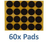 Furniture Feet Felt Pads Floor Protectors Self Adhesive (17mm, 60 Pads)