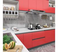 Furniture Film Red PVC 500x90cm Self-Adhesive Opaque 2pcs Easy Apply for doors.