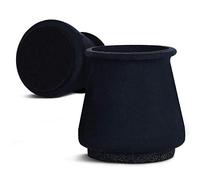 Furniture Footies Silicone Leg Covers for Chairs -16 Pieces Stretchable Floor Protectors with 3mm Thick Durable Pad Prevent Scratches, Anti Slip Leg Caps, 100% Non-Toxic (Medium, Black)